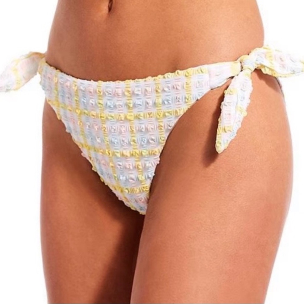 GB Gianni Bini Pink Crush seersucker Gingham bikini Small NWT - Picture 4 of 8